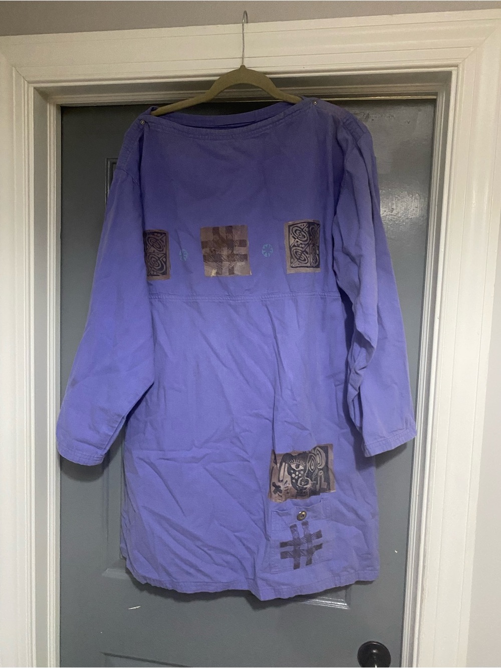 Blue Fish Lavender Patchwork Vintage Top